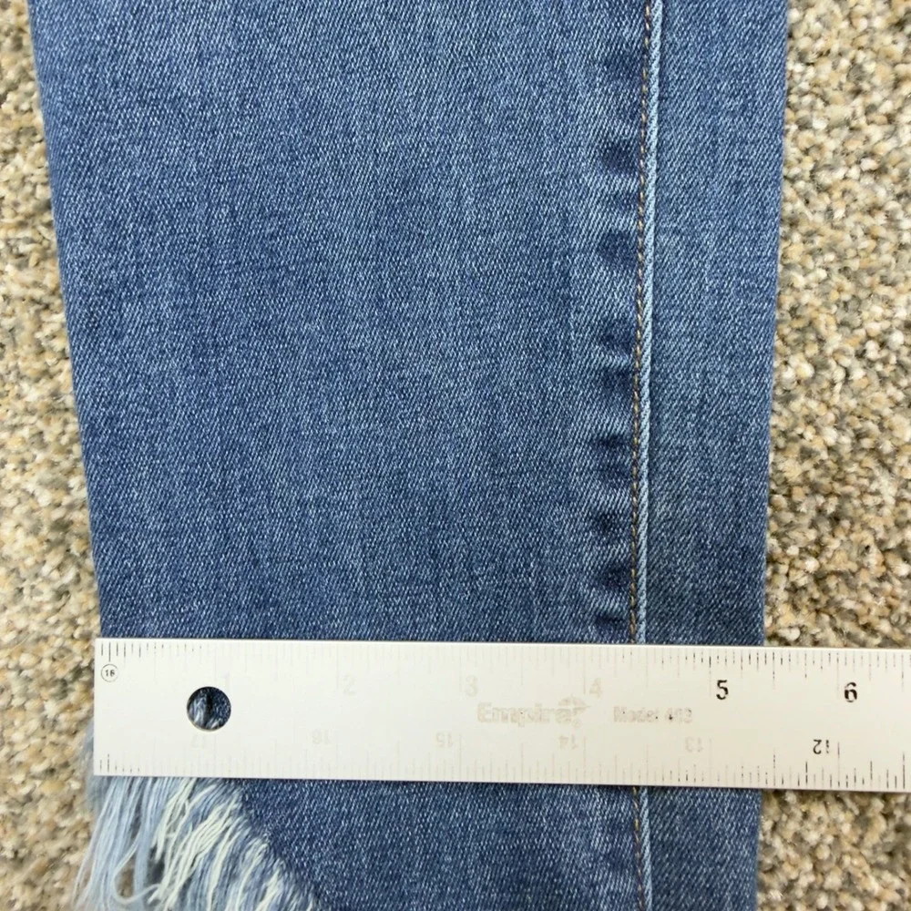 Just Black Denim Womens Skinny Jeans Medium Wash Frayed Tulip Hem Size 29 USA